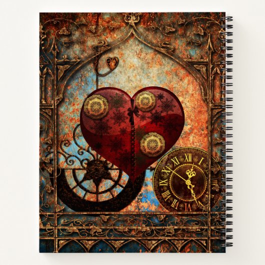 Steampunk Hoorstrelpapier Notitieboek (Achterkant)