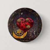  Steampunk Hoorstrelpapier Ronde Button 5,7 Cm (Voorkant)