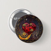 Steampunk Hoorstrelpapier Ronde Button 5,7 Cm (Voorkant /achterkant)