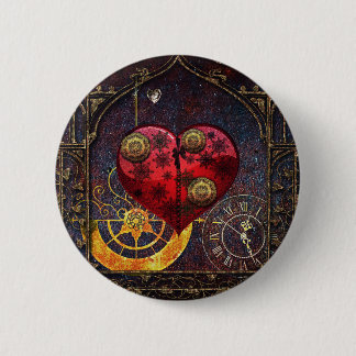  Steampunk Hoorstrelpapier Ronde Button 5,7 Cm