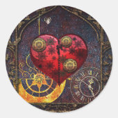  Steampunk Hoorstrelpapier Ronde Sticker (Voorkant)