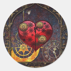  Steampunk Hoorstrelpapier Ronde Sticker