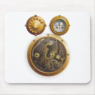 Steampunk horloge muismat