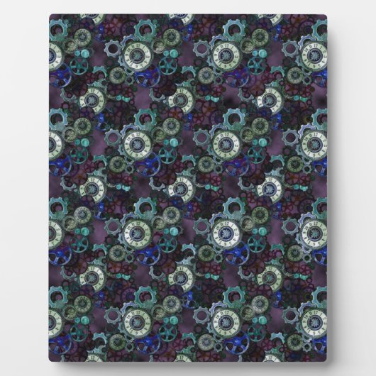 Steampunk horloge onderdelen - paarse afdruk door  fotoplaat (Voorkant)