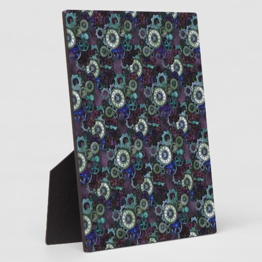 Steampunk horloge onderdelen - paarse afdruk door  fotoplaat (Zijkant)