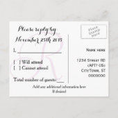 Steampunk horloge uitrusting en damast RSVP kaart (Achterkant)