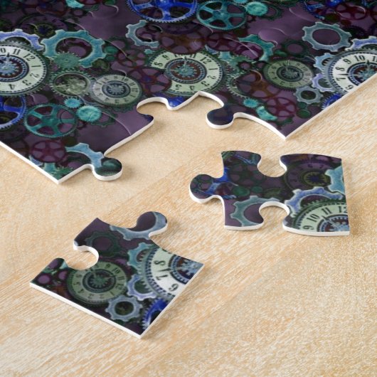 Steampunk horlogedelen - paarse afdruk van LeahG Legpuzzel (Zijkant)
