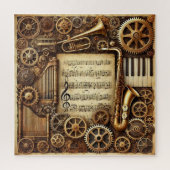 Steampunk Horns Gears Keyboard Bladmuziek Legpuzzel (Verticaal)