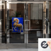 Steampunk Horse Raamsticker (Kantoordeur)