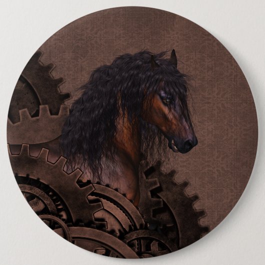 Steampunk Horse Ronde Button 6,0 Cm (Voorkant)