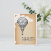 Steampunk Hot Air-ballon Briefkaart (Staand voorkant)