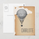 Steampunk Hot Air-ballon Briefkaart (Voorkant / Achterkant)