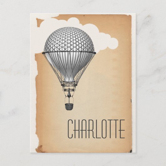 Steampunk Hot Air-ballon Briefkaart (Voorkant)