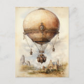 Steampunk Hot Air ballon Briefkaart (Voorkant)