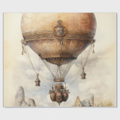 Steampunk Hot Air ballon Cadeaupapier (Vlak)