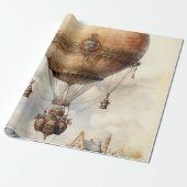  Steampunk Hot Air ballon Cadeaupapier (Uitgerold)