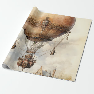 Steampunk Hot Air ballon Cadeaupapier