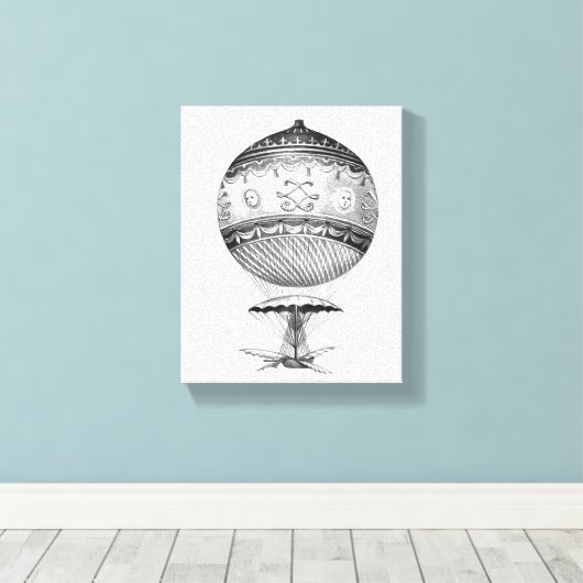 Steampunk Hot Air-ballon Canvas Afdruk (Insitu (Houten vloer))