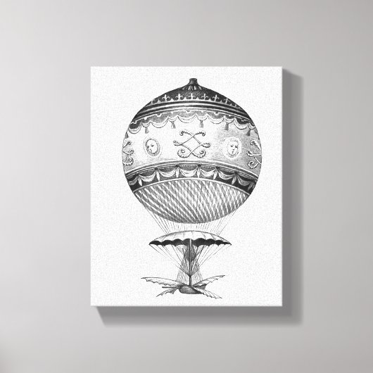 Steampunk Hot Air-ballon Canvas Afdruk (Voorkant)