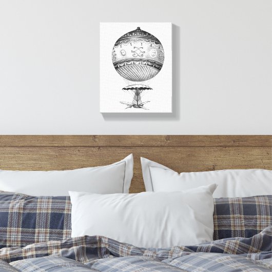 Steampunk Hot Air-ballon Canvas Afdruk (Insitu (Slaapkamer))