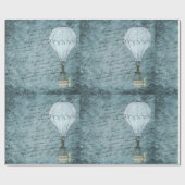 Steampunk Hot Air ballon Dok Blue Handschrift Cadeaupapier (Vlak)