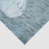 Steampunk Hot Air ballon Dok Blue Handschrift Tissuepapier (Detail)