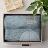 Steampunk Hot Air ballon Dok Blue Handschrift Tissuepapier (Geschenk)