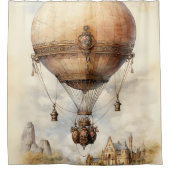 Steampunk Hot Air ballon Douchegordijn (Voorkant)