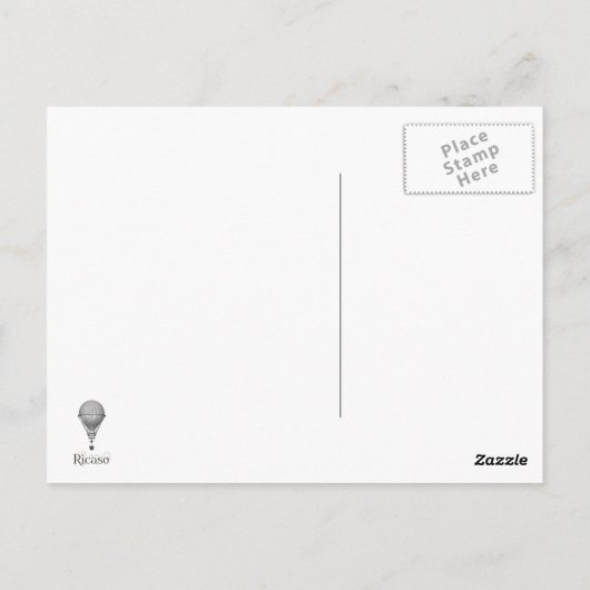 Steampunk Hot Air Ballon Hartelijk dank Briefkaart (Achterkant)