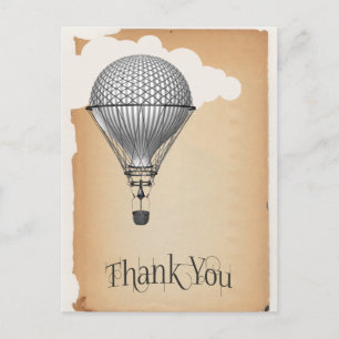 Steampunk Hot Air Ballon Hartelijk dank Briefkaart