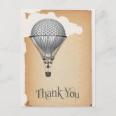 Steampunk Hot Air Ballon Hartelijk dank Briefkaart (Voorkant)