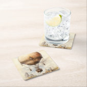 Steampunk Hot Air ballon Kartonnen Onderzetters (Insitu)