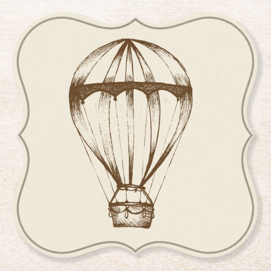 Steampunk  Hot Air ballon Kartonnen Onderzetters (Voorkant)