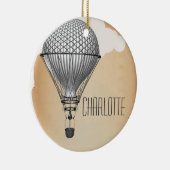 Steampunk Hot Air-ballon Keramisch Ornament (Rechts)