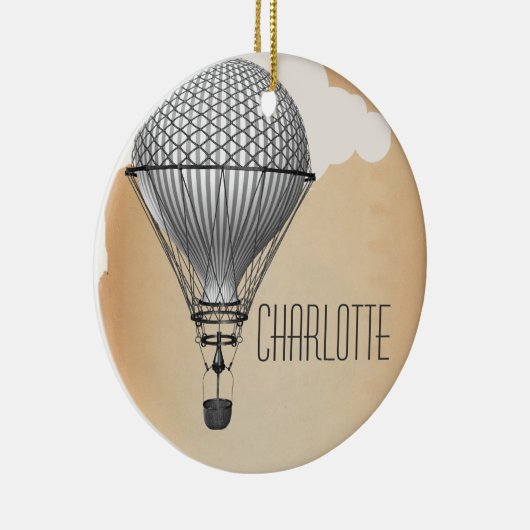 Steampunk Hot Air-ballon Keramisch Ornament (Rechts)