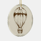 Steampunk  Hot Air ballon Keramisch Ornament (Rechts)