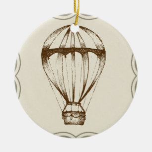 Steampunk  Hot Air ballon Keramisch Ornament