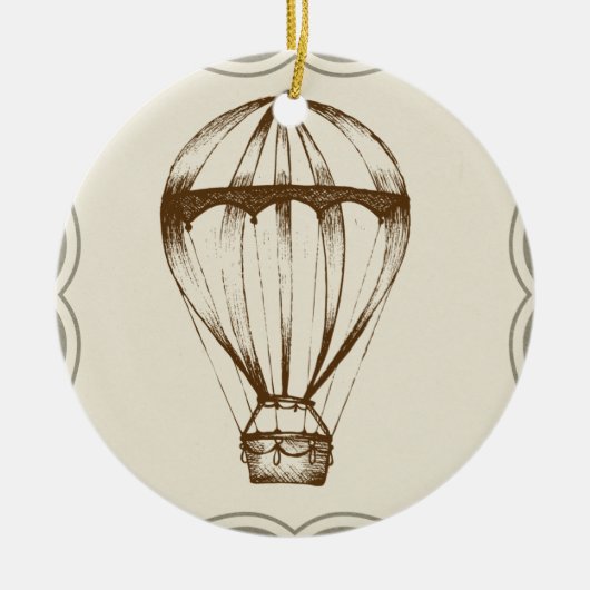 Steampunk  Hot Air ballon Keramisch Ornament (Voorkant)
