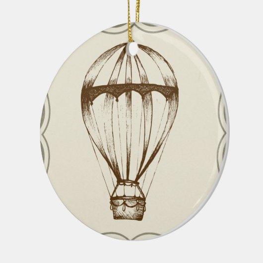 Steampunk  Hot Air ballon Keramisch Ornament (Links)