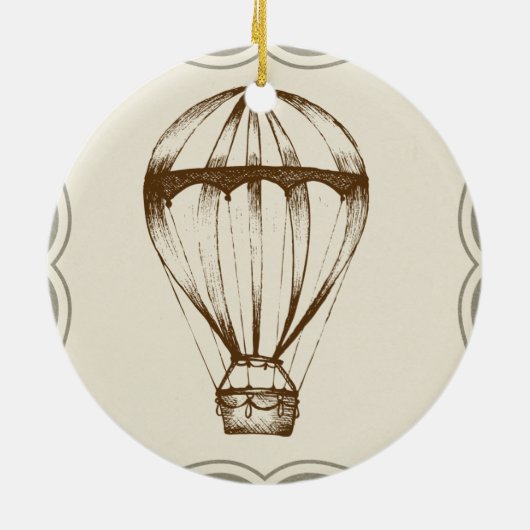 Steampunk  Hot Air ballon Keramisch Ornament (Achterkant)