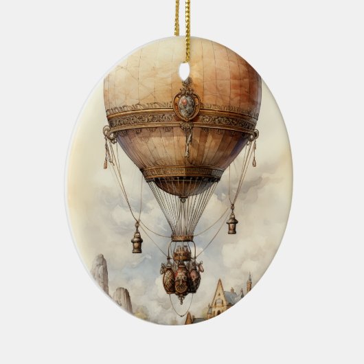  Steampunk Hot Air ballon Keramisch Ornament (Rechts)