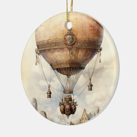  Steampunk Hot Air ballon Keramisch Ornament (Links)