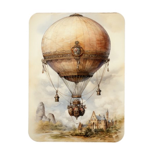  Steampunk Hot Air ballon Magneet (Verticaal)
