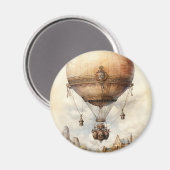 Steampunk Hot Air ballon Magneet (Voorkant / Achterkant)