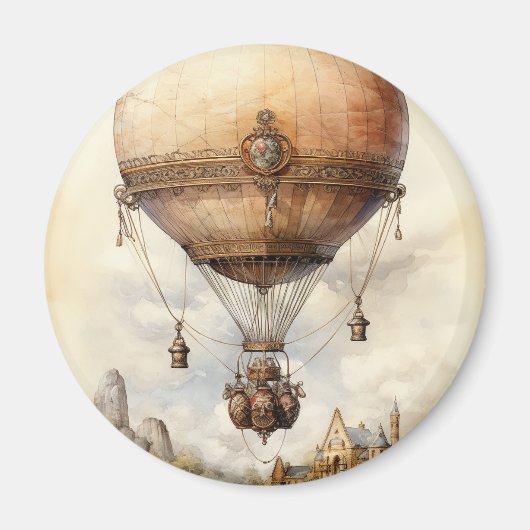 Steampunk Hot Air ballon Magneet (Voorkant)