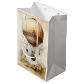 Steampunk Hot Air ballon Medium Cadeauzakje (Voorkant Gekanteld)