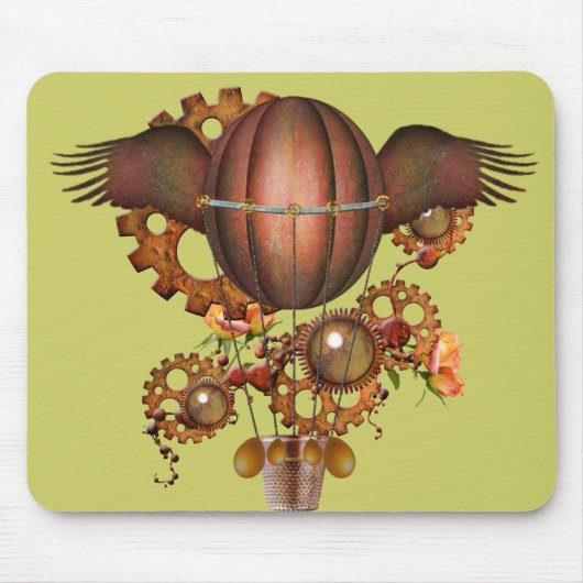 Steampunk Hot Air-ballon Muismat (Voorkant)