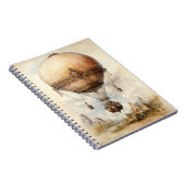 Steampunk Hot Air ballon Notitieboek (Rechterzijde)