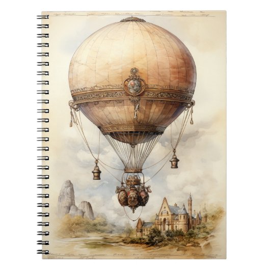 Steampunk Hot Air ballon Notitieboek (Voorkant)