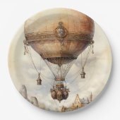 Steampunk Hot Air ballon Papieren Bordje (Voorkant)